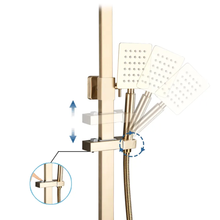 Colonne bain douche murale dorée, Dénio