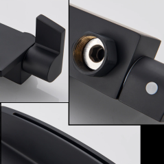 Mitigeur Mural Noir Xilor : Cascade Élégante et Design Moderne pour Votre Bain