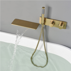 Mitigeur Thermostatique Doré Léno : Luxe, Cascade Relaxante et Design Moderne