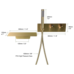 Mitigeur Thermostatique Doré Léno : Luxe, Cascade Relaxante et Design Moderne