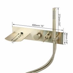 Mitigeur Mural Doré Lya : Cascade Relaxante et Design Luxe pour Votre Bain