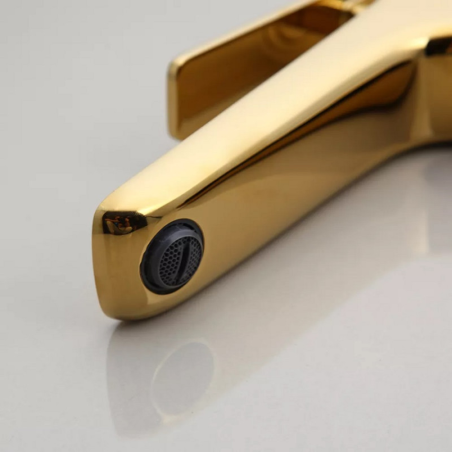 Robinet mitigeur de lavabo surélevé doré, Alis