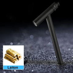 Robinet Kyo noir surélevé – Élégance moderne pour salle de bain stylée