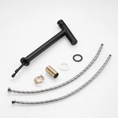 Robinet Kyo noir surélevé – Élégance moderne pour salle de bain stylée