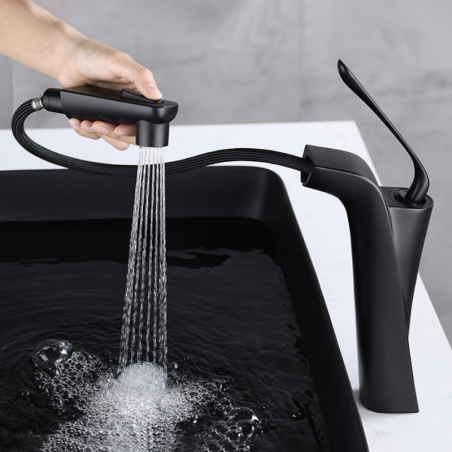 Robinet mitigeur lavabo noir, Spanish