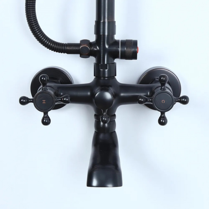 Colonne bain douche noire rétro, Pize Colonne bain douche noire rétro, Pize