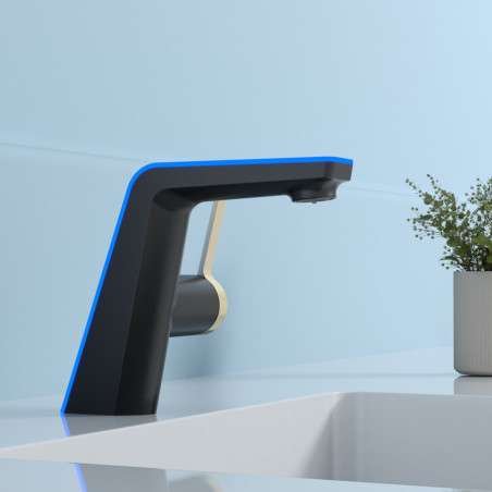 Mitigeur robinet vasque led noir, Coloss