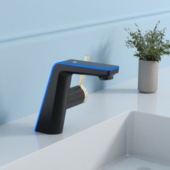 Mitigeur LED noir : design futuriste, sécurité et économie d'eau