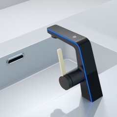 Mitigeur LED noir : design futuriste, sécurité et économie d'eau