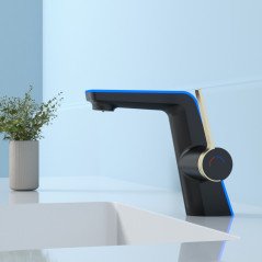 Mitigeur LED noir : design futuriste, sécurité et économie d'eau