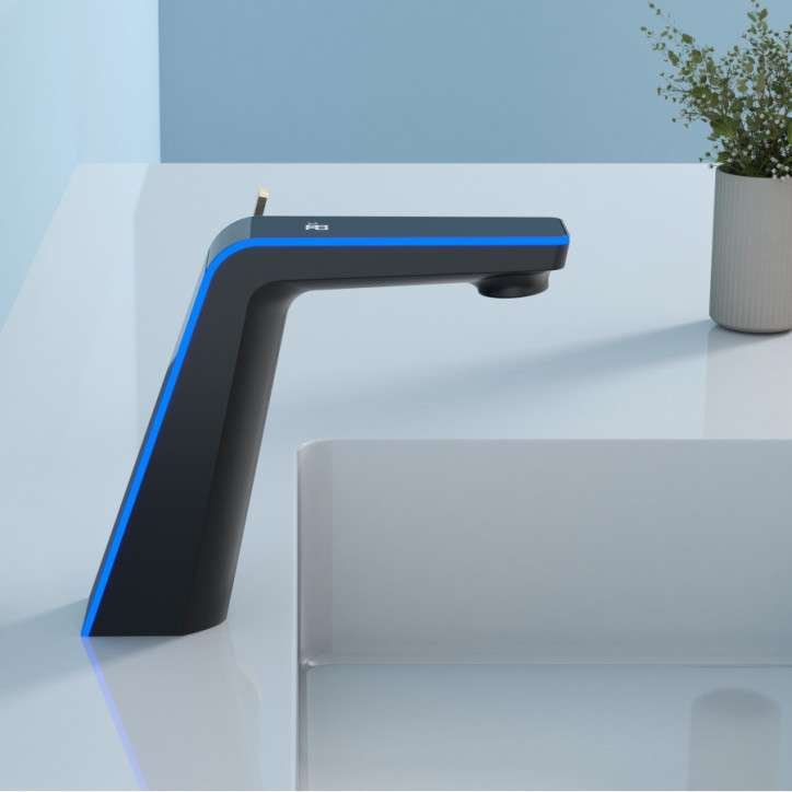 Mitigeur robinet vasque led noir, Coloss