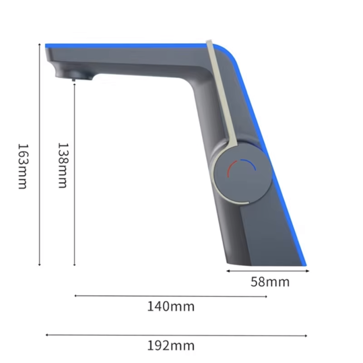 Mitigeur robinet vasque led noir, Coloss