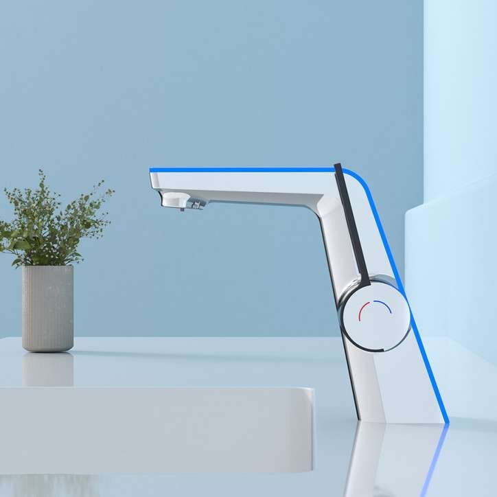 Robinet mitigeur vasque led chrome, Noche