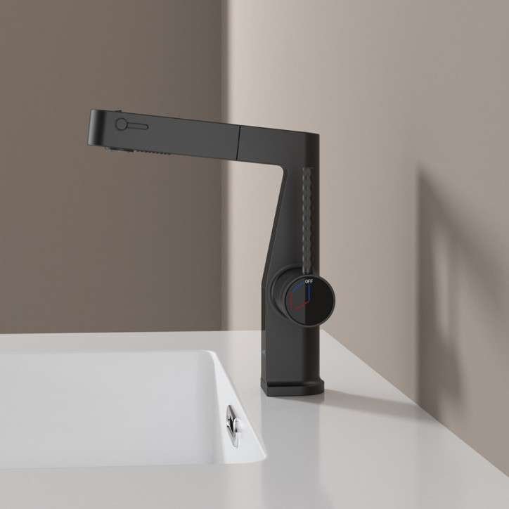 Robinet mitigeur vasque led noir, Thorn