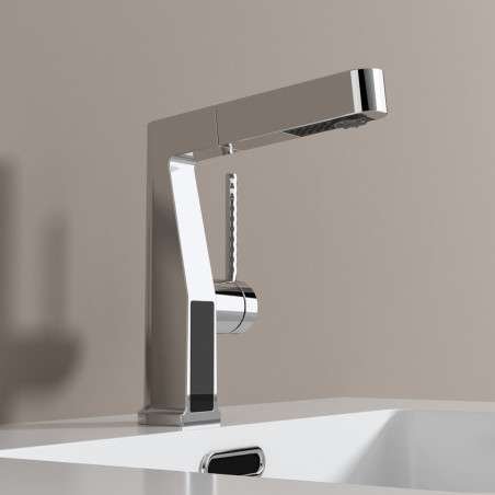 Mitigeur chromé LED : design moderne, température affichée et économie d'eau