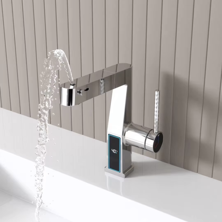 Mitigeur led de lavabo chrome, Brunus