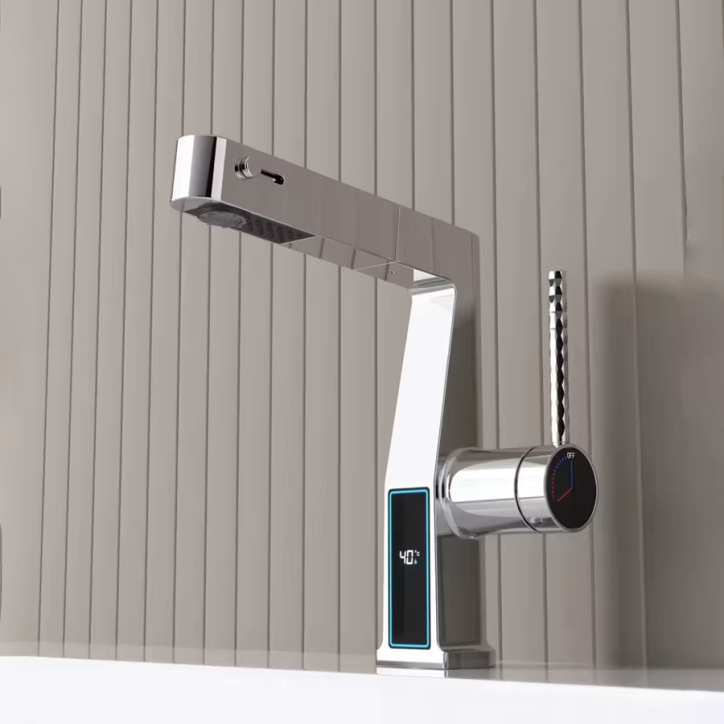 Mitigeur led de lavabo chrome, Brunus