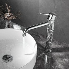 Mitigeur haut lavabo vasque Chrome, Iron