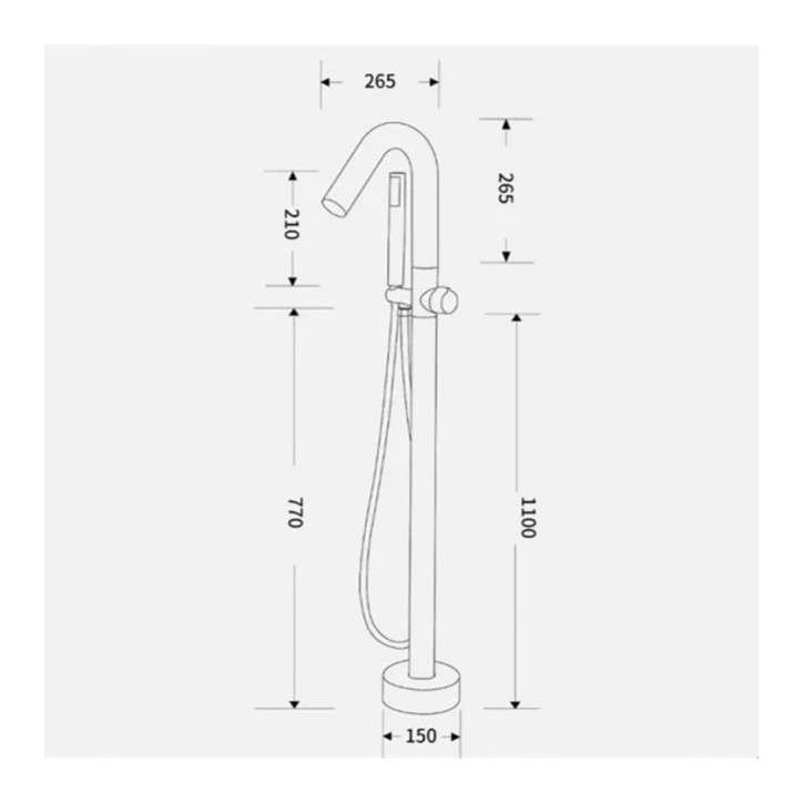 Robinet mitigeur de baignoire ilot sur pied doré brossé, Most
