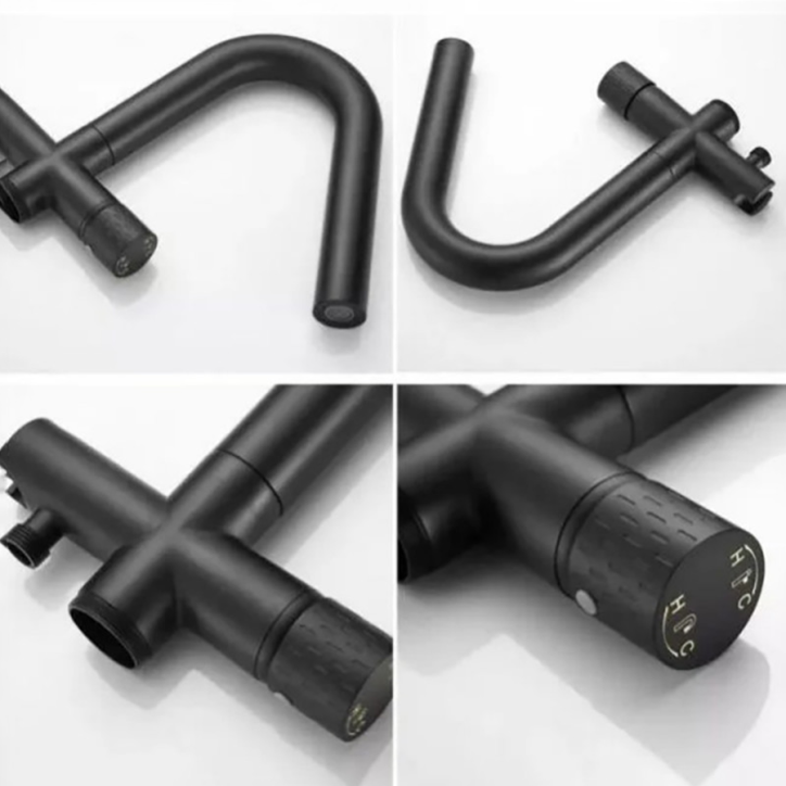 Robinet mitigeur de baignoire au sol noir, Bracchi Robinet mitigeur de baignoire au sol noir, Bracchi