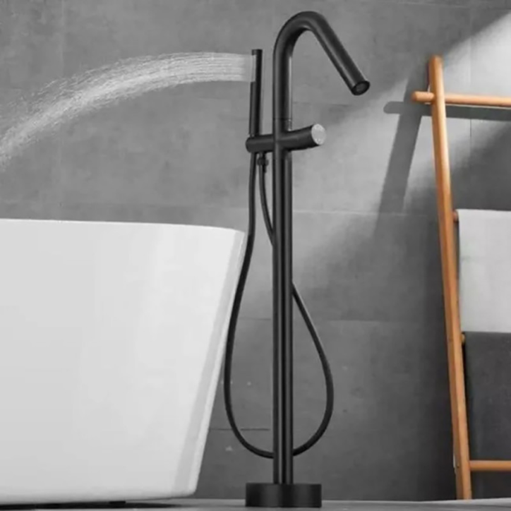 Robinet mitigeur de baignoire au sol noir, Bracchi Robinet mitigeur de baignoire au sol noir, Bracchi