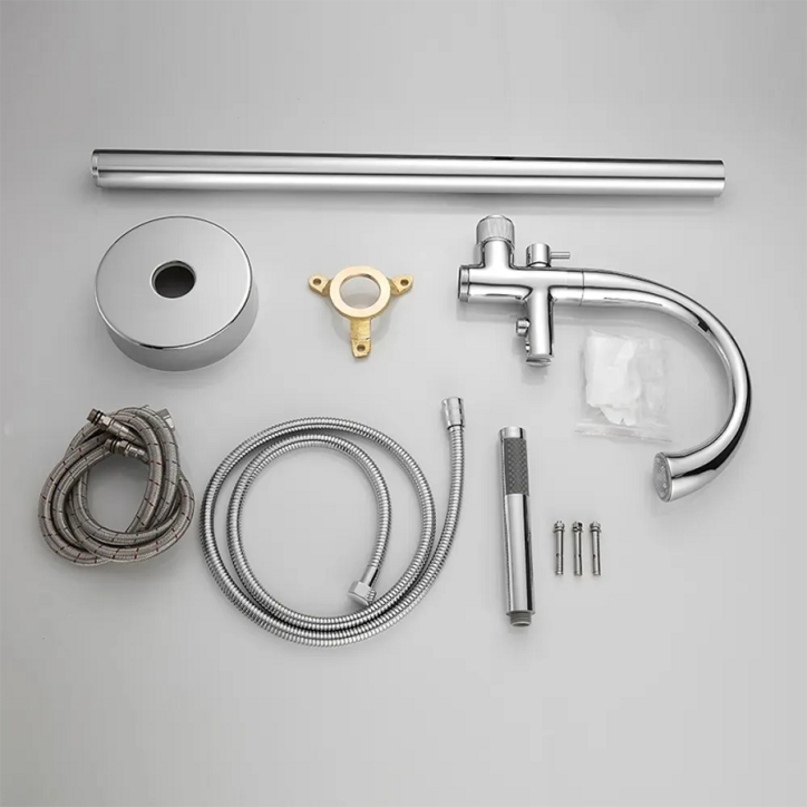 Robinet mitigeur led de baignoire pose au sol chrome, Alost