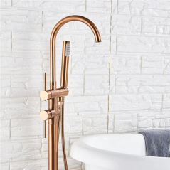 Robinet mitigeur de baignoire au sol or rose, Boléro