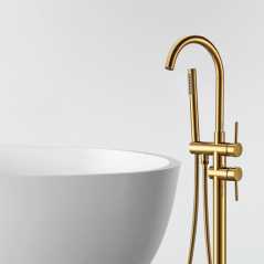 Mitigeur Liaty Doré : Luxe et Élégance pour une Salle de Bain Moderne