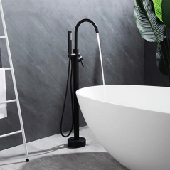 Robinet mitigeur de baignoire au sol noir, Laps