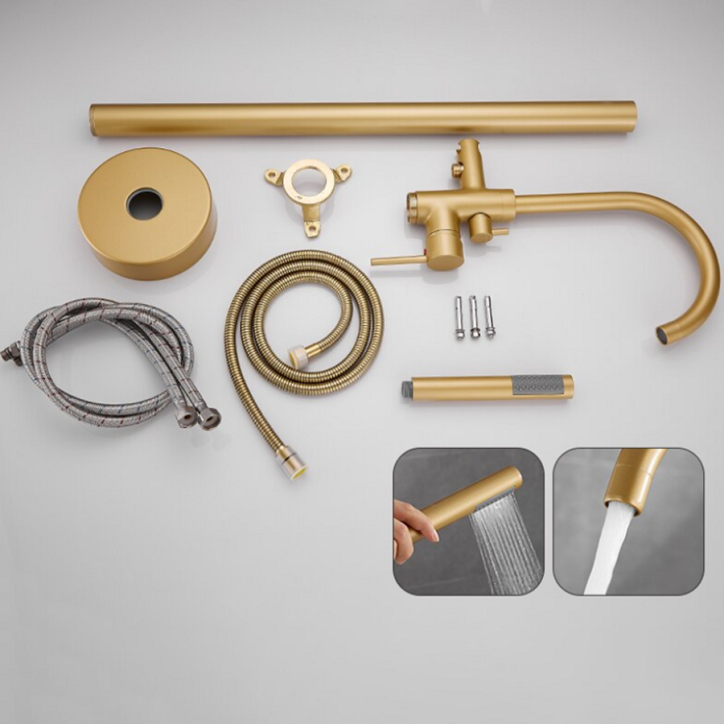 Robinet mitigeur de baignoire au sol bronze, Salidad