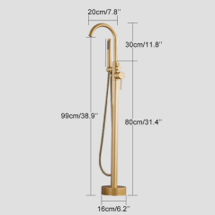 Robinet mitigeur de baignoire au sol bronze, Salidad
