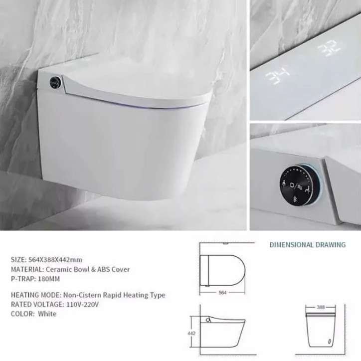 Toilette japonais suspendu, Cobis blanc