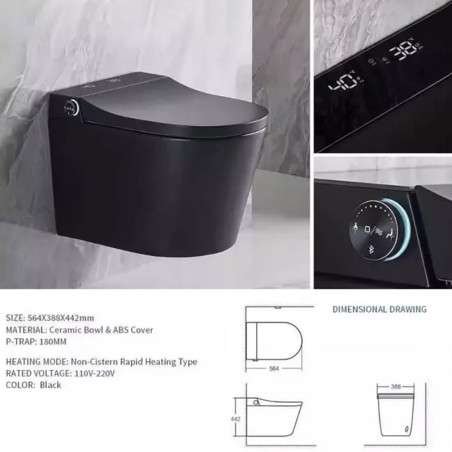 Toilette japonais suspendu, Uros noir