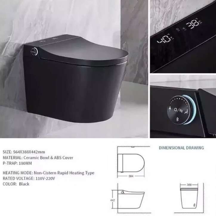 Toilette japonais suspendu, Uros noir