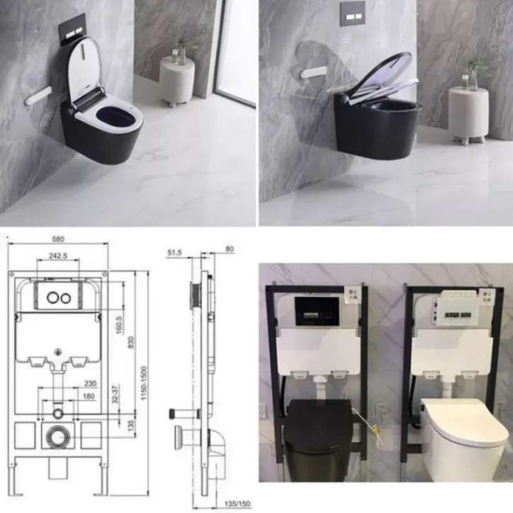 Toilette japonais suspendu, Uros noir