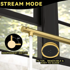 Robinet Bisso : Mitigeur doré haut de gamme avec douchette extractible