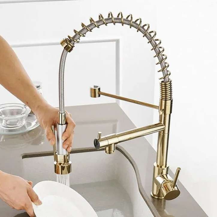 Robinet de cuisine mitigeur doré, Diam's