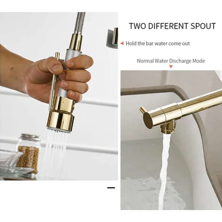 Robinet de cuisine mitigeur doré, Diam's