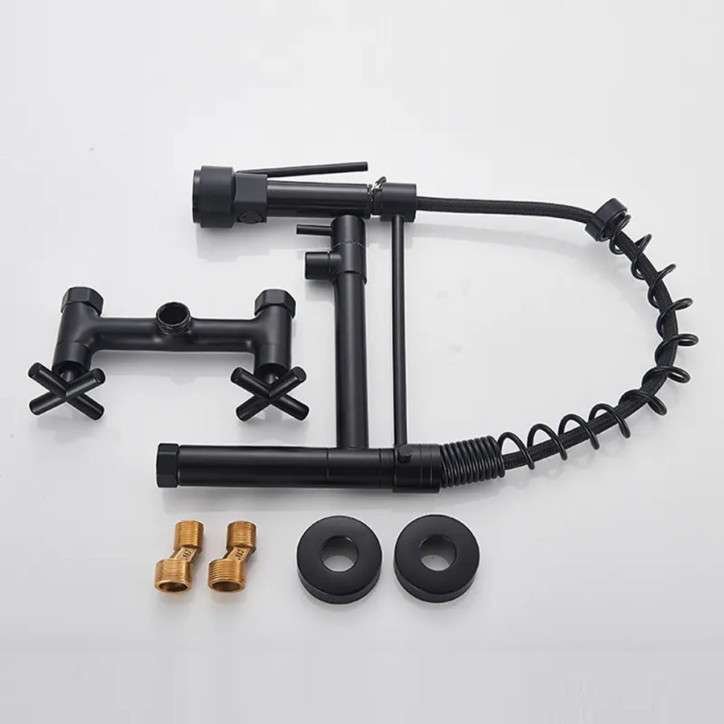 Mélangeur évier de cuisine mural noir, Gazoli