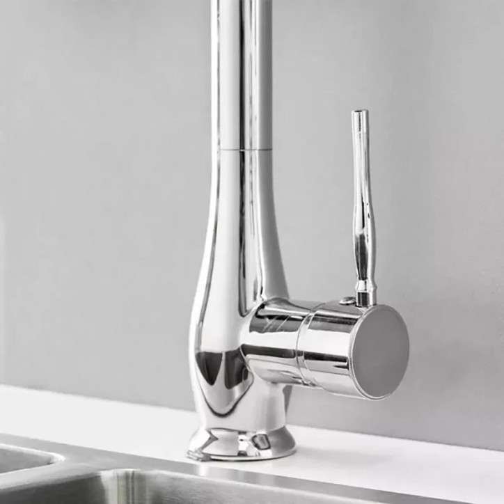 Robinet mitigeur évier de cuisine chrome, Calor