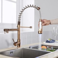 Robinet mitigeur de cuisine led, or rose, Crypto