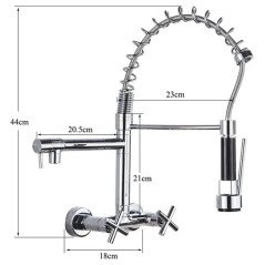 Réa : Mélangeur mural doré avec douchette extractible pour cuisine moderne