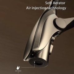 Mitigeur cuisine gun métal : Élégance, douchette 3 fonctions, 582 mm