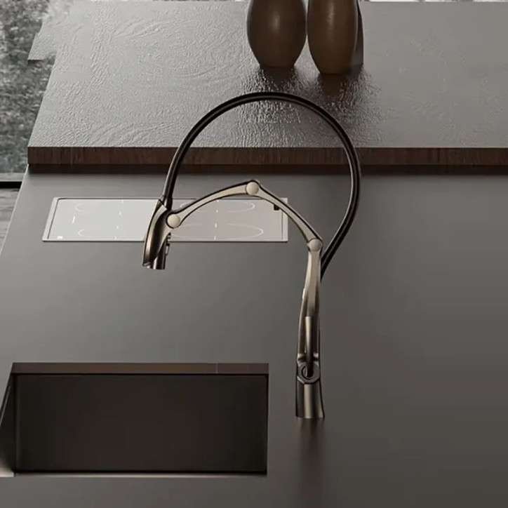 Mitigeur de cuisine haut  gun métal, Rize