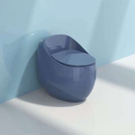 Toilette sans bride monobloc, bleu