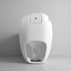 Toilette blanc monobloc sans bride, design chic, chasse éco 3/6L – Moderne