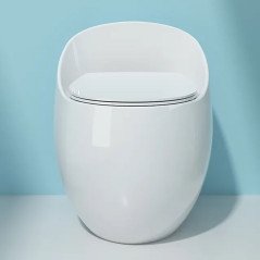 Toilette blanc monobloc sans bride, design chic, chasse éco 3/6L – Moderne