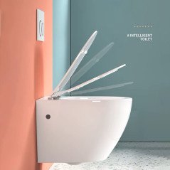 Toilette suspendu design, bâti mural inclus, chasse éco 3/6L – Moderne