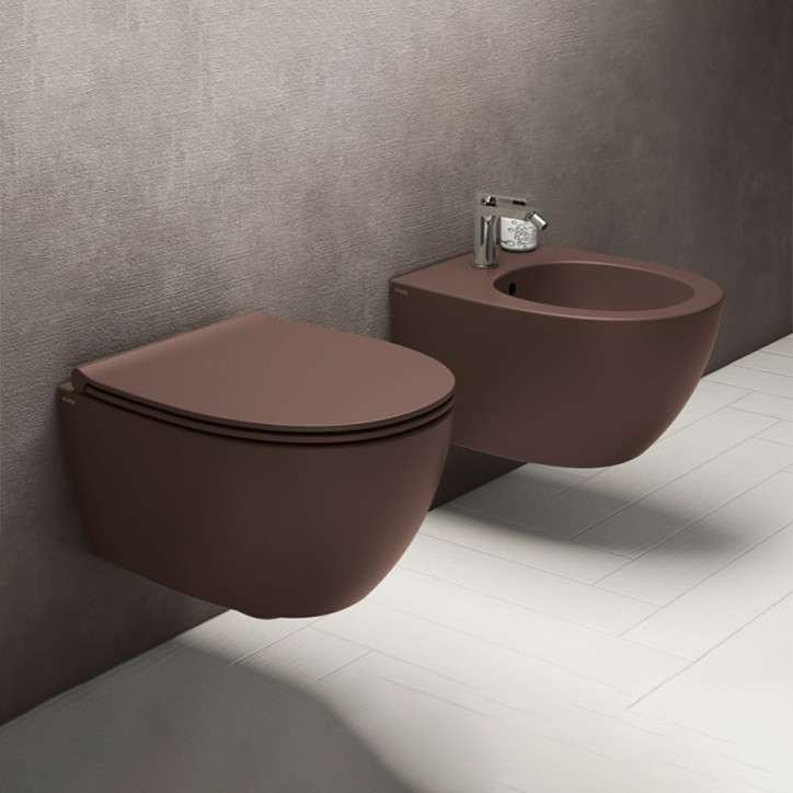 Toilette suspendu, sans bride, bâti inclus, chasse 3/6L