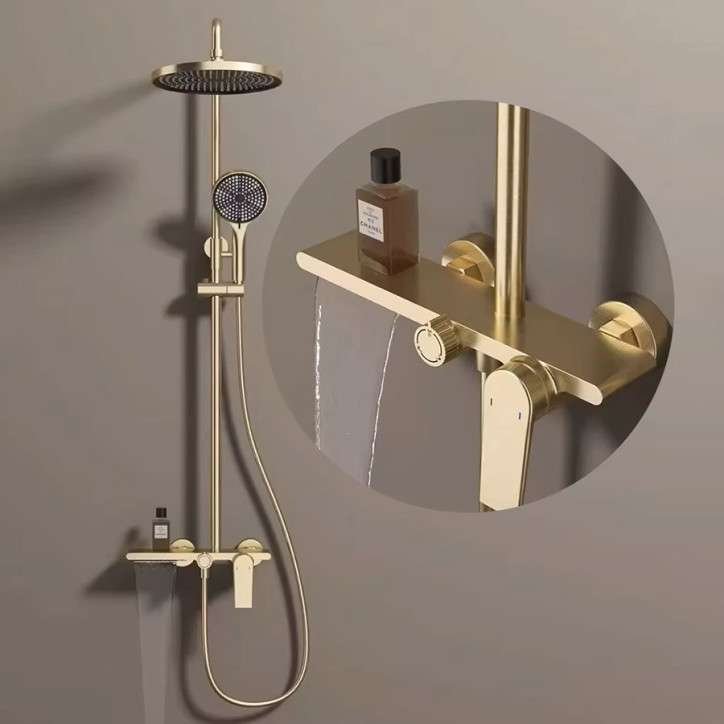 Colonne de douche mitigeur doré, Laika